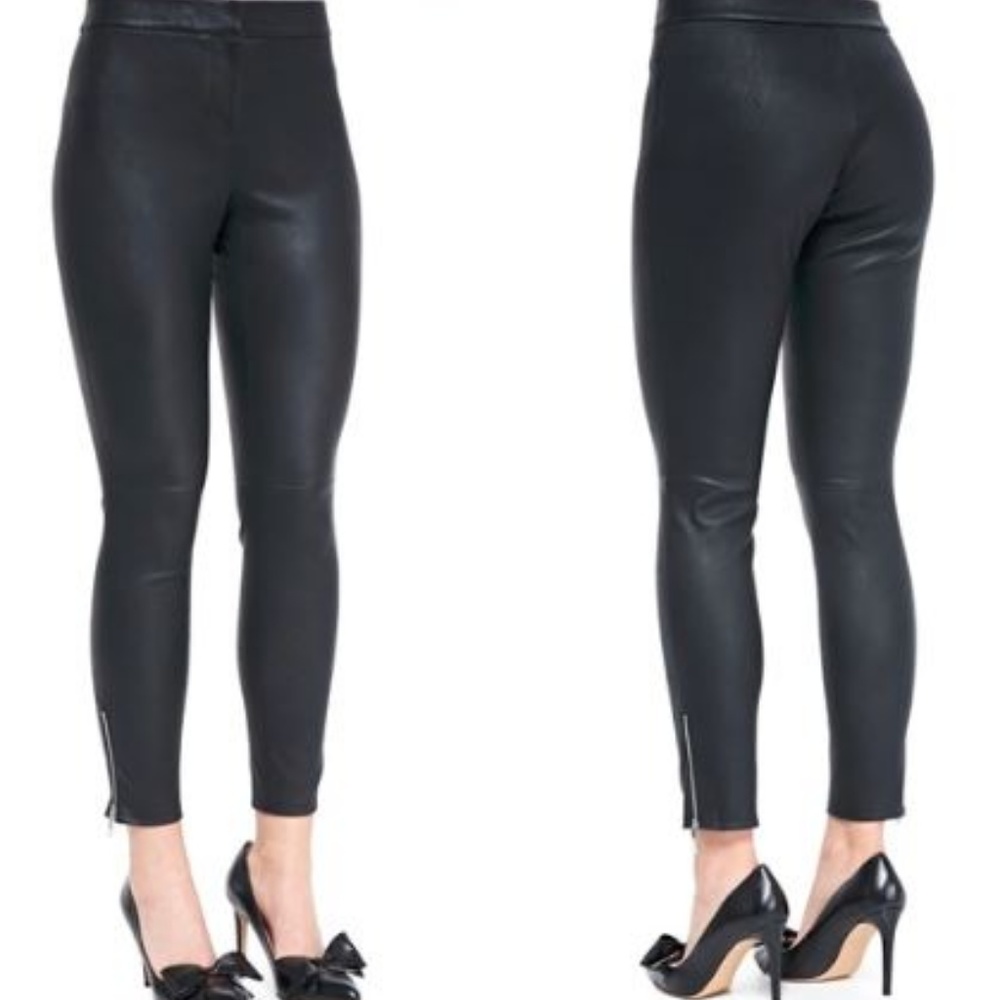 Kate Spade Estella Black Leather Pants NWT Size 4